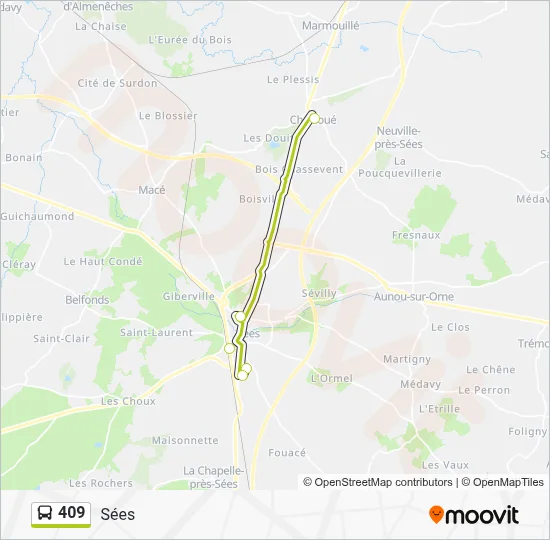 409 Bus Line Map