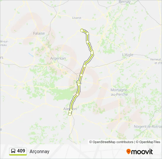 409 Bus Line Map