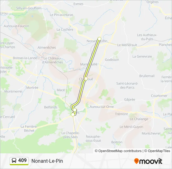 409 Bus Line Map