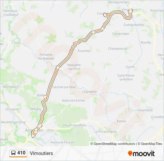 410 Bus Line Map