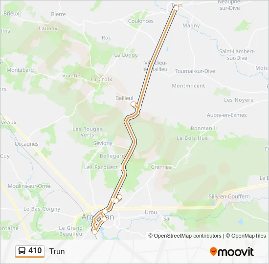 410 Bus Line Map
