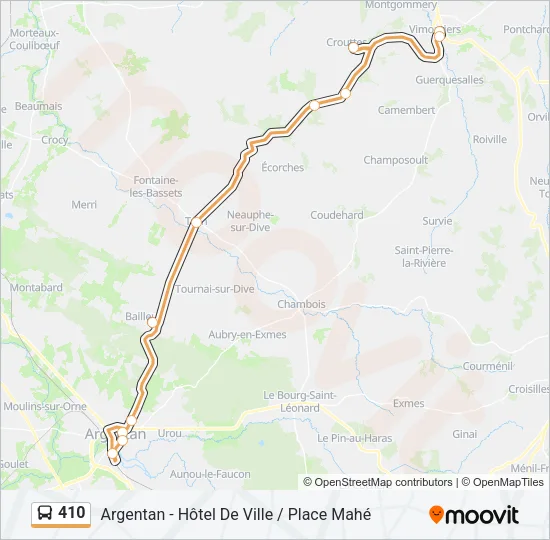 Mapa de 410 de autobús