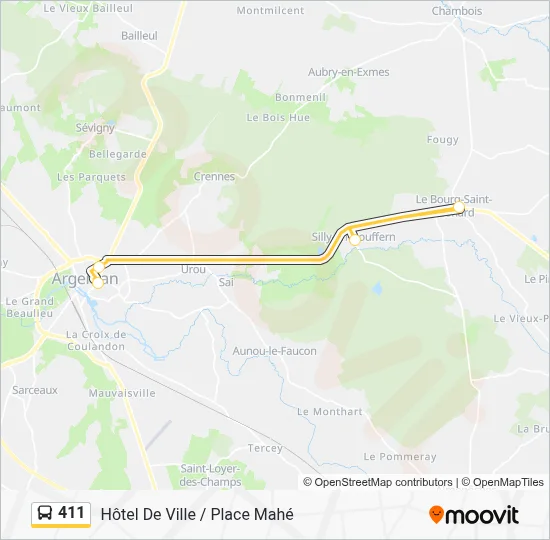 Mapa de 411 de autobús