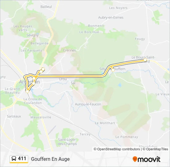 411 Bus Line Map