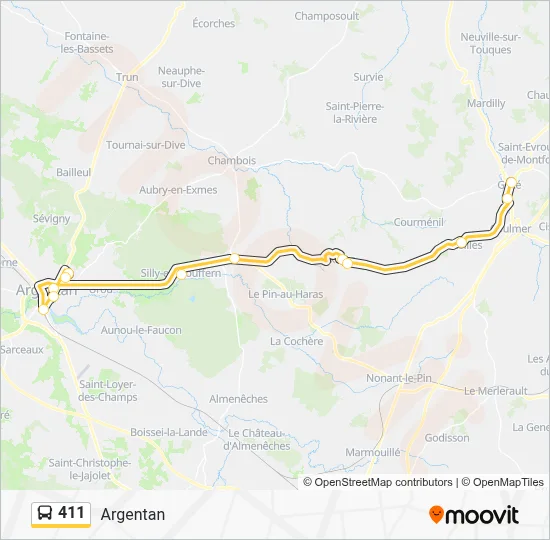 411 Bus Line Map