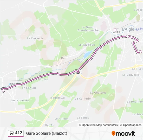 Mapa de 412 de autobús