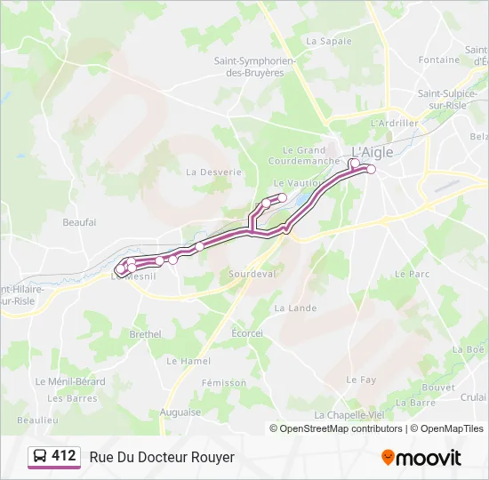 Mapa de 412 de autobús