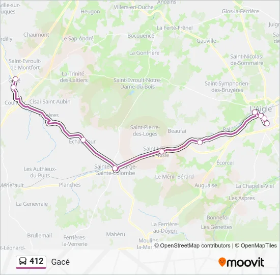 412 Bus Line Map