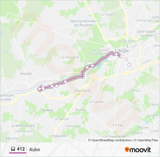 412 Bus Line Map