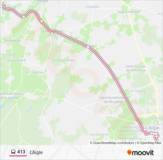 413 Bus Line Map