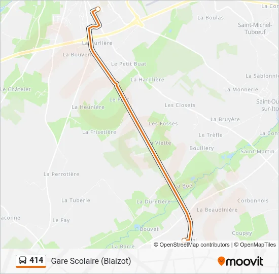 Plan de la ligne 414 de bus