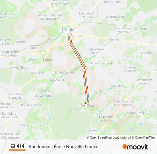 Plan de la ligne 414 de bus