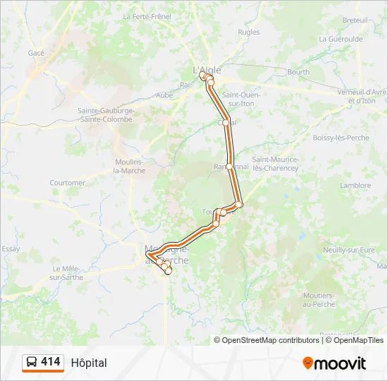 Plan de la ligne 414 de bus