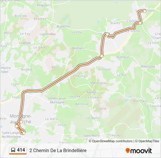 Plan de la ligne 414 de bus