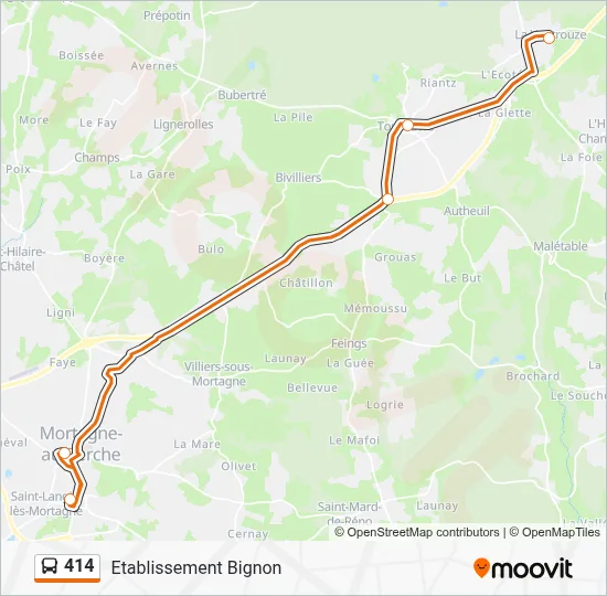 Plan de la ligne 414 de bus