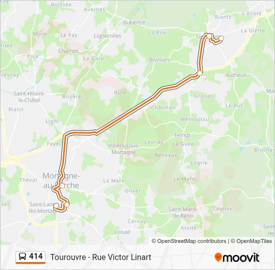 Plan de la ligne 414 de bus