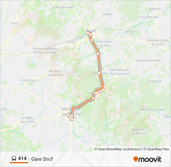 Plan de la ligne 414 de bus