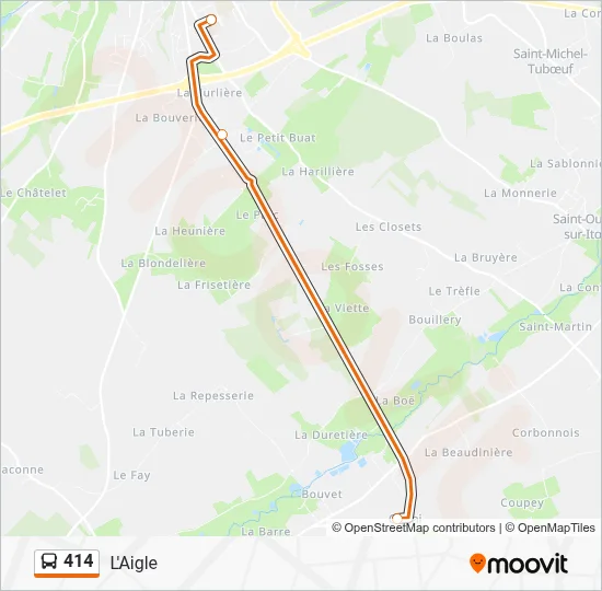 414 Bus Line Map