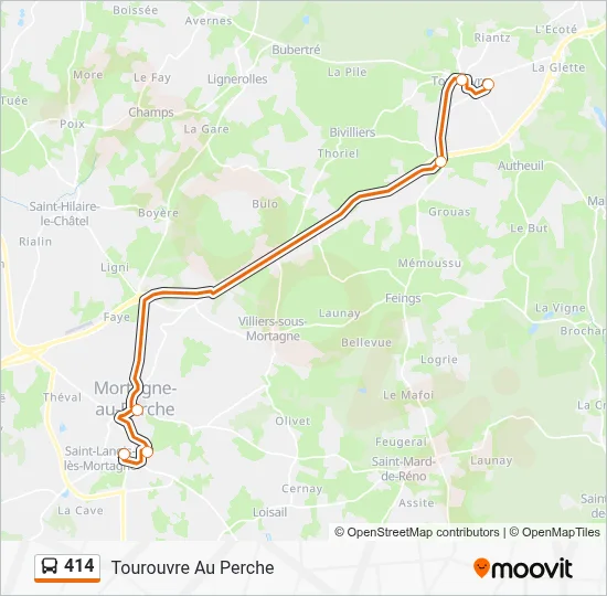 414 Bus Line Map