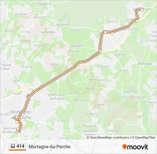 414 Bus Line Map
