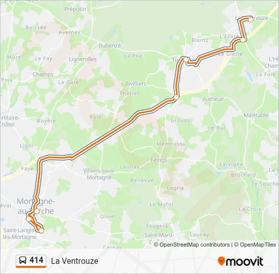 414 Bus Line Map