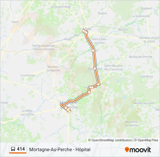 414 Bus Line Map