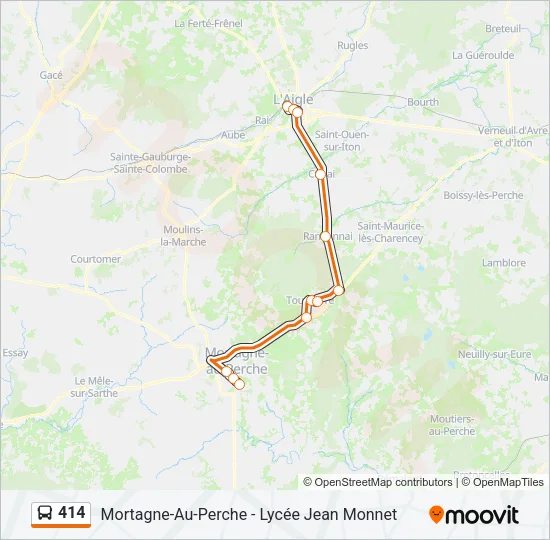 414 Bus Line Map