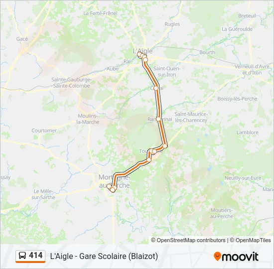 414 Bus Line Map