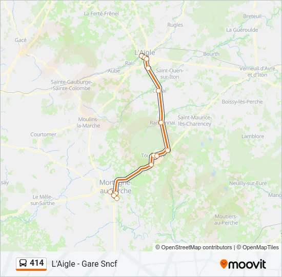 414 Bus Line Map