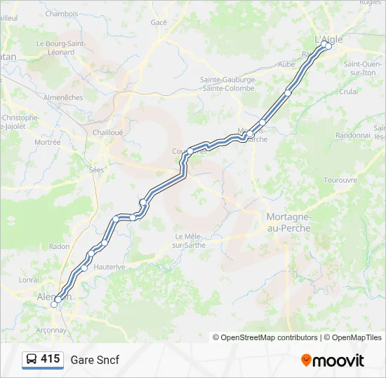 Plan de la ligne 415 de bus