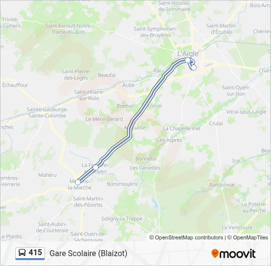 Plan de la ligne 415 de bus