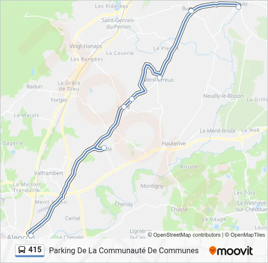 Plan de la ligne 415 de bus