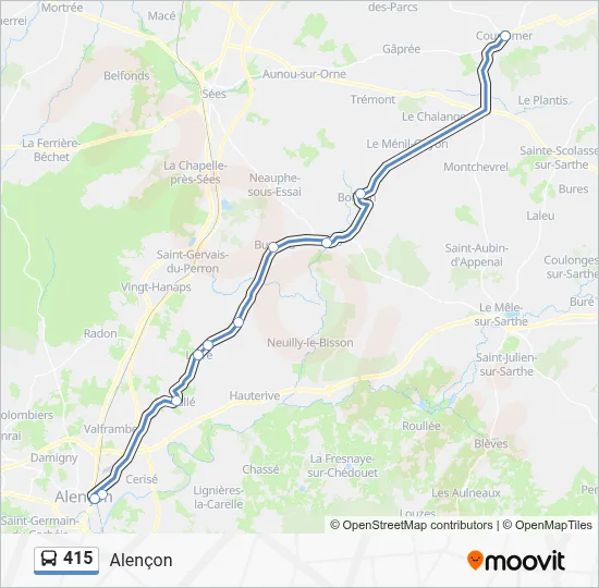 415 Bus Line Map