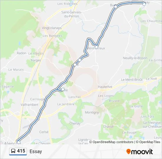 415 Bus Line Map
