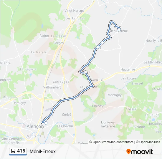 415 Bus Line Map