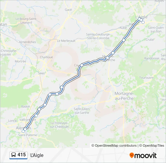 Plan de la ligne 415 de bus