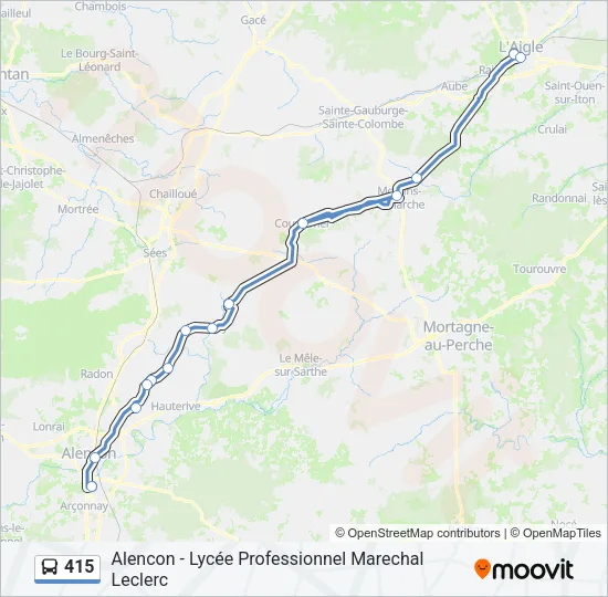 415 Bus Line Map
