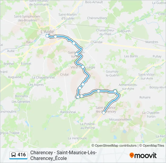 Plan de la ligne 416 de bus