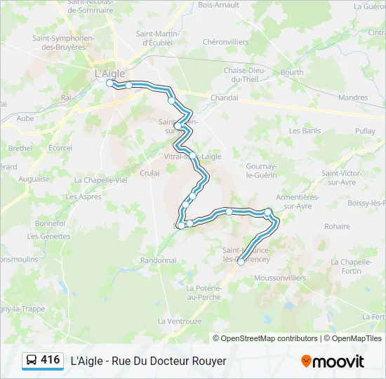 Plan de la ligne 416 de bus