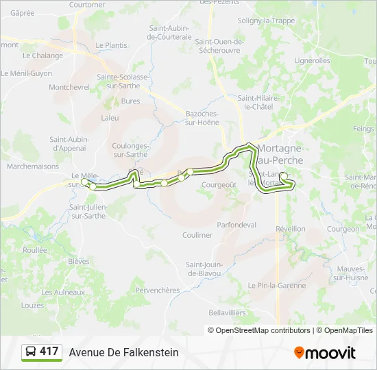 Plan de la ligne 417 de bus
