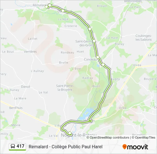 Plan de la ligne 417 de bus