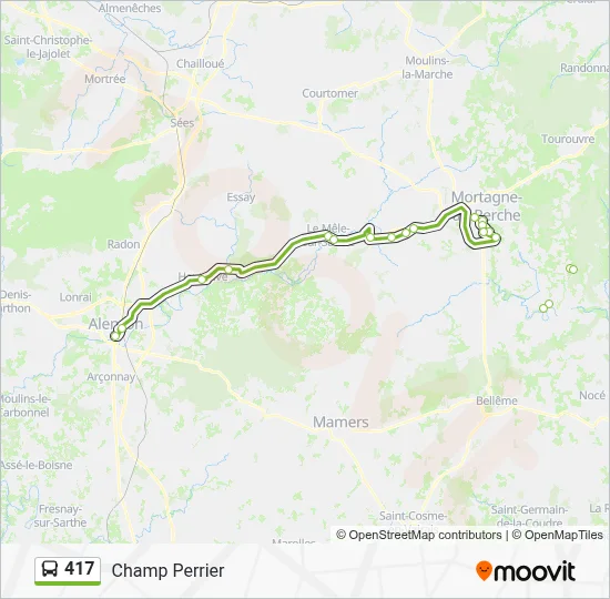 Plan de la ligne 417 de bus