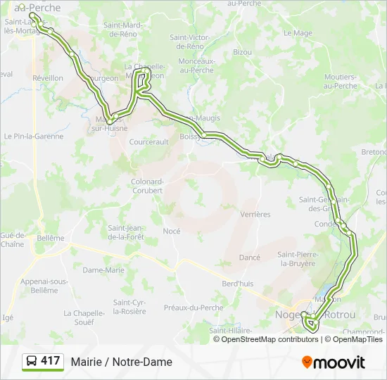 Mapa de 417 de autobús