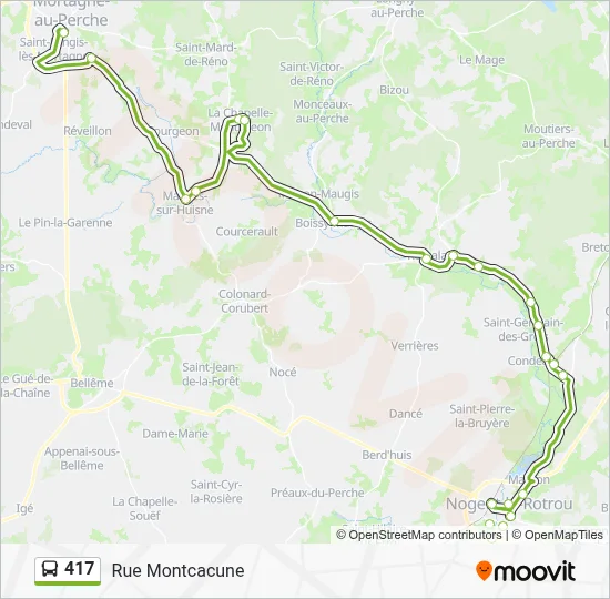Plan de la ligne 417 de bus