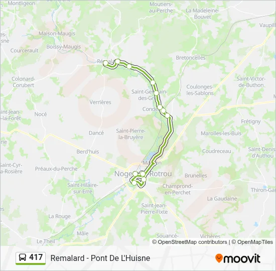 Mapa de 417 de autobús