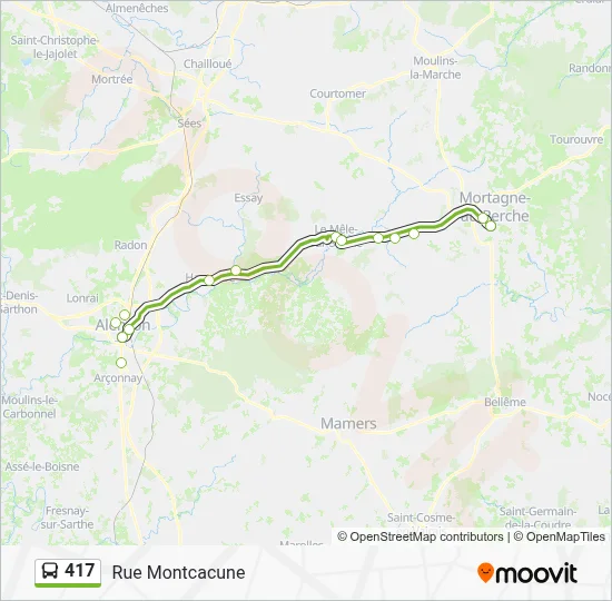 Mapa de 417 de autobús