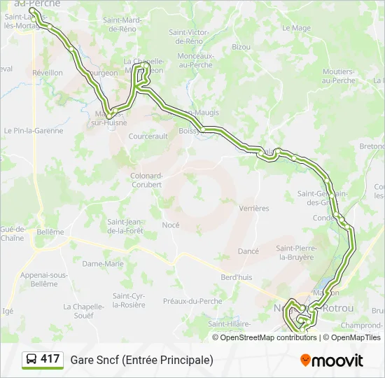 Mapa de 417 de autobús