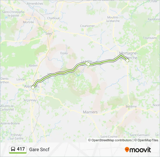 Plan de la ligne 417 de bus