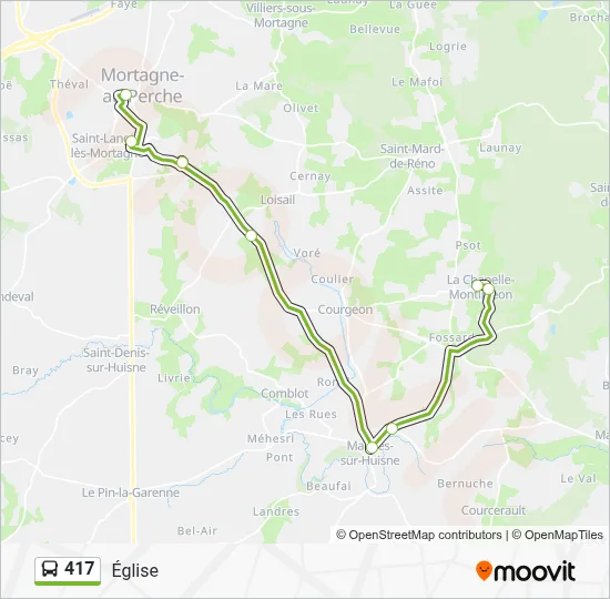 Plan de la ligne 417 de bus