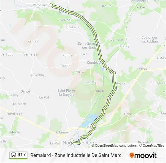 Mapa de 417 de autobús